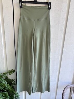 Athleta Wide-Leg High-Rise Pants in Sage Green
